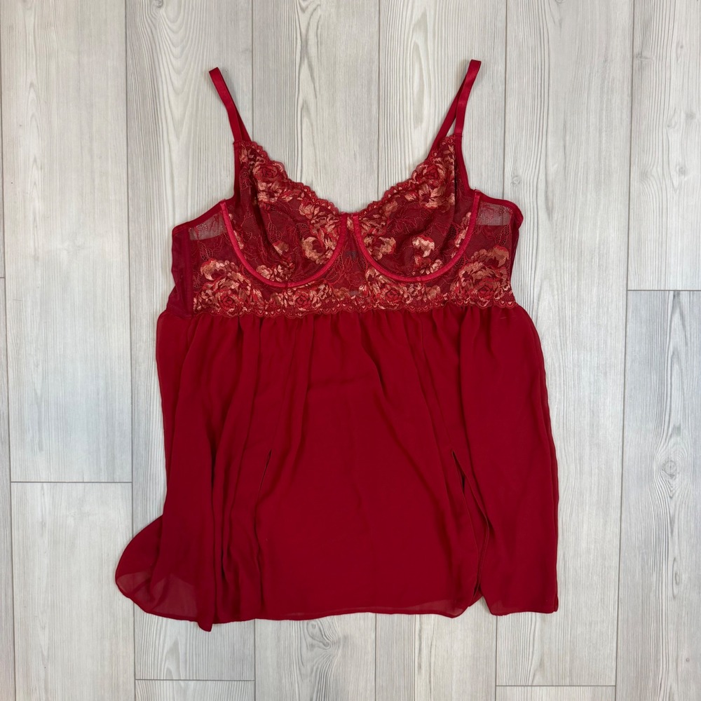 Torrid Curve Red Lace Underwire Babydoll Lingerie Top Plus Size 4 4X